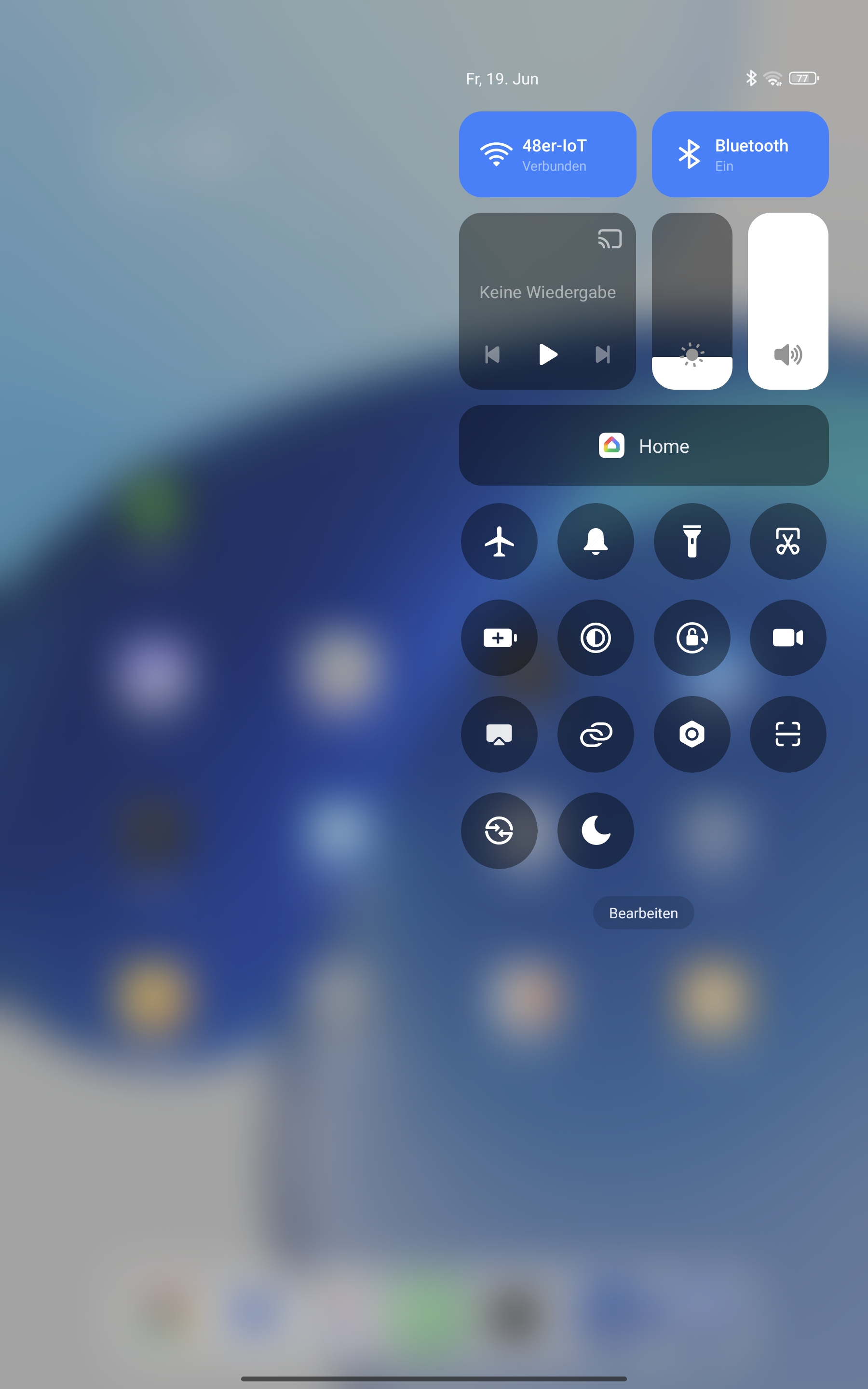 Android Schnelleinstellungen mit Übertragen-Symbol