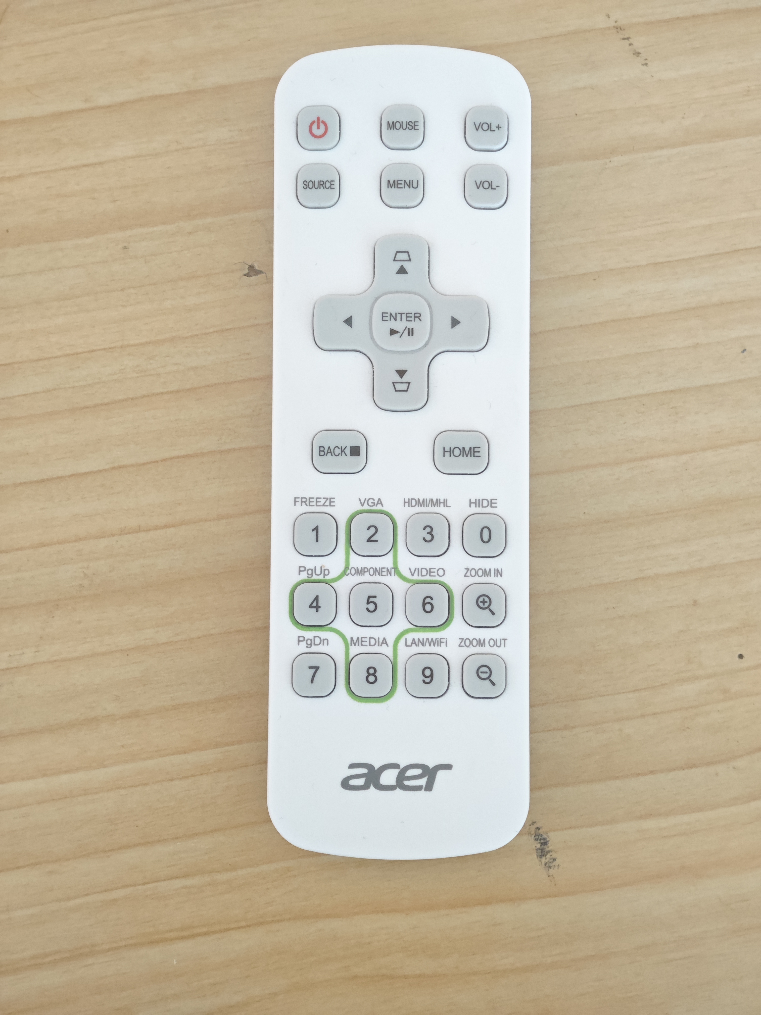 Acer-Fernbedienung, Power-Taste