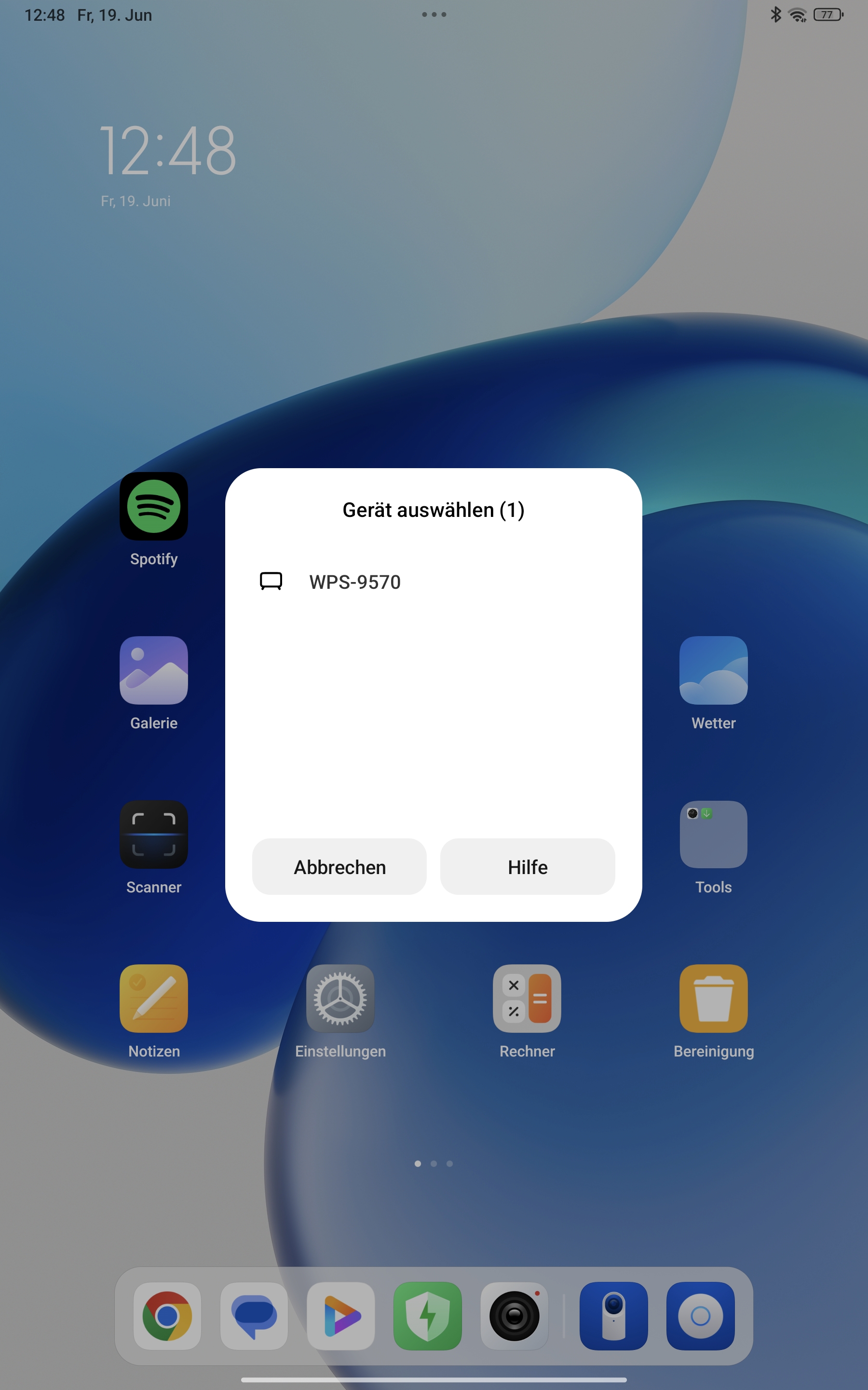Android Gerät auswählen mit WPS-9570